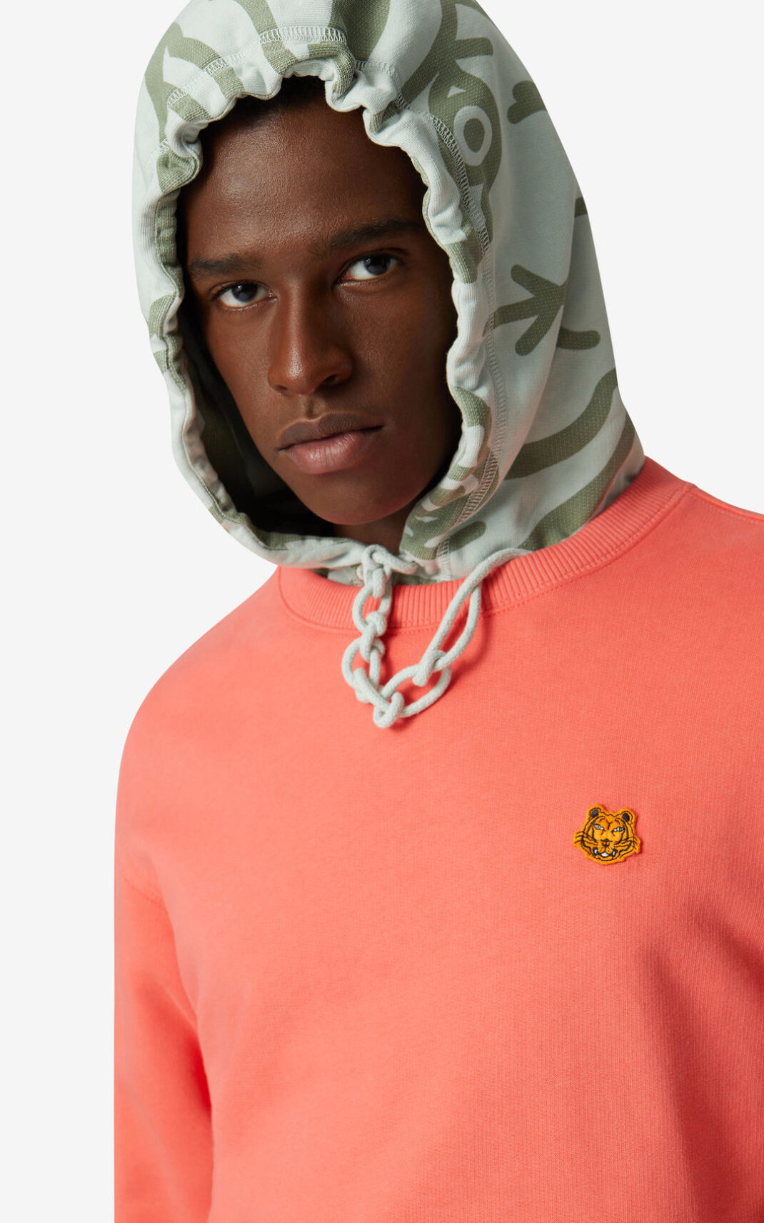 Sweat Kenzo Tiger Crest Homme Rose | SCLQ-86532